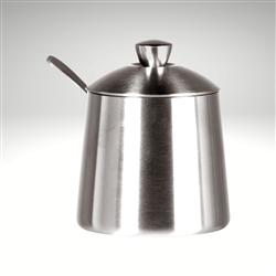 Sugar Bowl with Spoon, Brushed Finish, 10 Oz. | Direct.Frieling